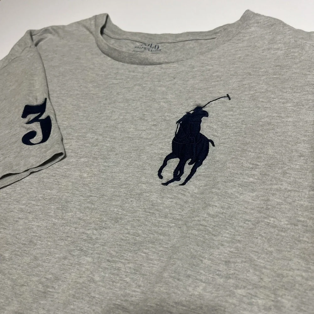 Polo Ralph Lauren Men Big Pony Logo T-shirt Gray 1XB/ XL Shirt